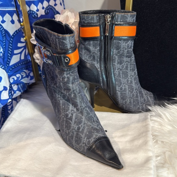 Christian Dior Diorissimo Pattern Denim Sock Boots - Picture 6 of 10